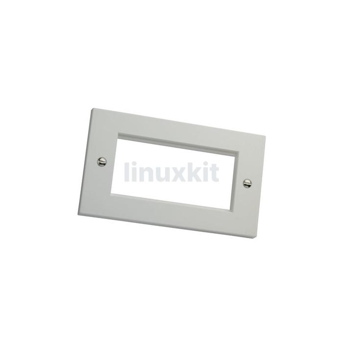 Double Gang Faceplate for 4 Euro Modules in White - Flat
