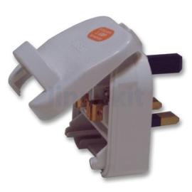 EU to UK Latched Plug Adapter in White