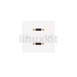 Dual HDMI Wallplate/Faceplate with 15cm Stub Cable