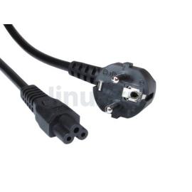 Euro Schuko C5 Cloverleaf 0.7m Cable in Black