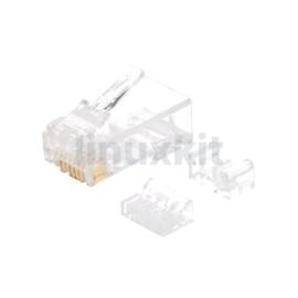 RJ45 CAT6 Plug Connector with Gold Pins - Single Unit