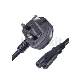 UK C7 Power Cable Black 2m