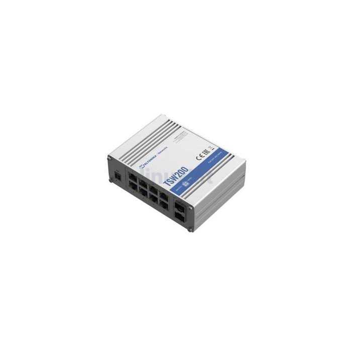 Teltonika TSW200 8-Port Industrial Unmanaged PoE+ Switch