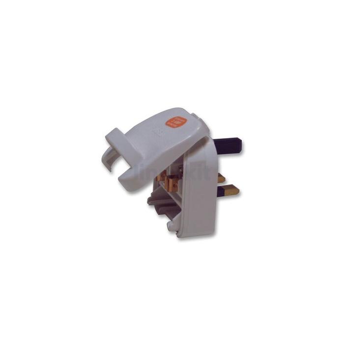 EU to UK Latched Plug Adapter in White