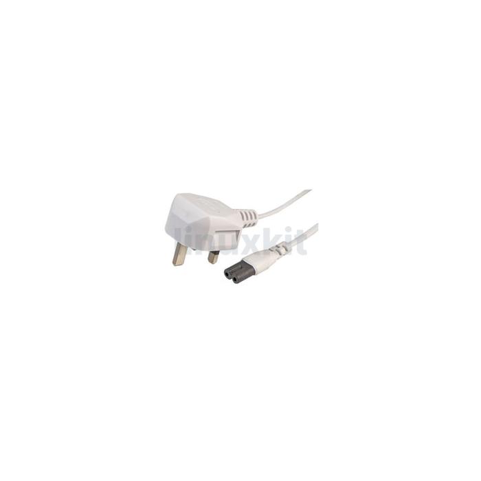 UK C7 Power Cable - 2m - White