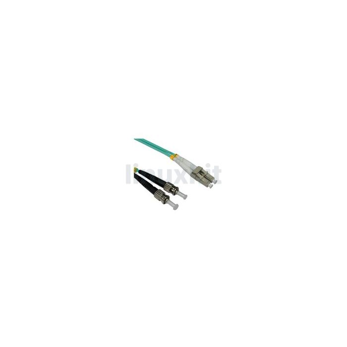 1m OM3 LC-ST 50/125 Fibre Cable Aqua