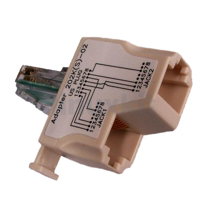 RJ45 doubler for two LAN down same cable