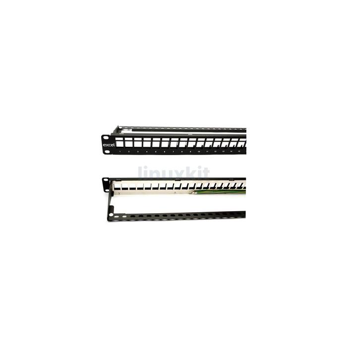 Excel 24 Port Screened Keystone 1U Patch Panel