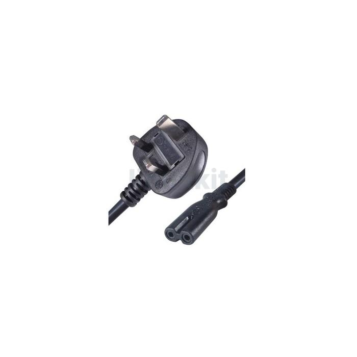 UK C7 Power Cable Black 2m