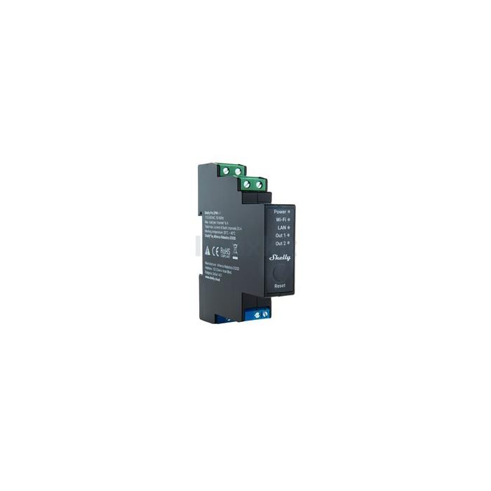 Shelly Pro 2PM DIN-Rail Mounted 2 Channel Smart Switch with Energy Metering